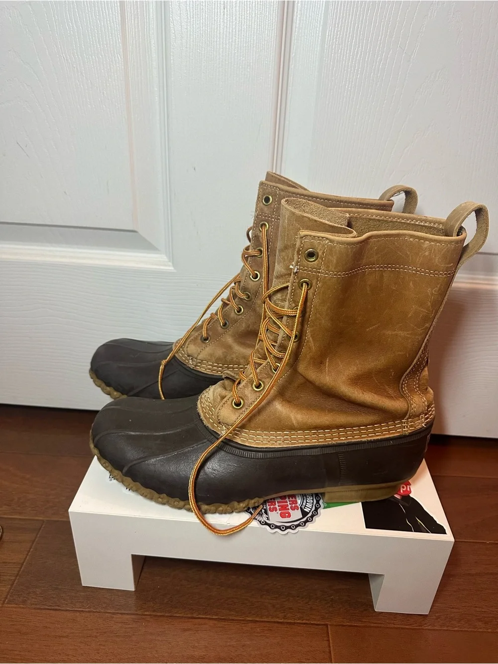L.L. Bean Tan and Dark Brown Men’s Duck Boots